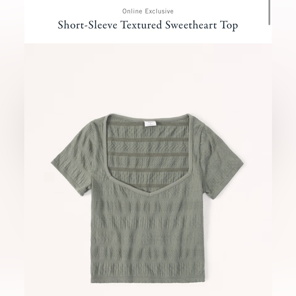 Abercrombie & Fitch NWT Short Sleeved Textured Sweetheart Top